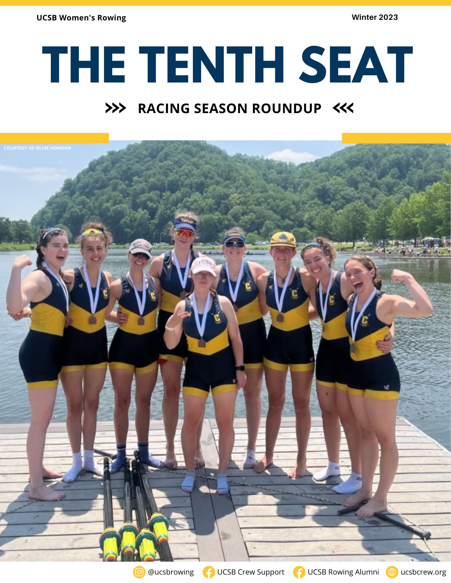 UCSB Women's Club Rowing winter 2023 newsletter cover 